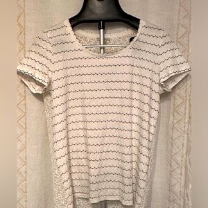 Halogen textured top black and white with sheer back size medium